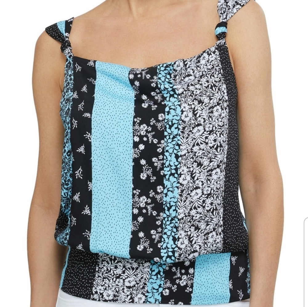 Laundry by Shelli Segal Square Neck Pattern Top S